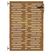 Cancello da Giardino 85x125 cm Acciaio Corten Design Quadrato 153246