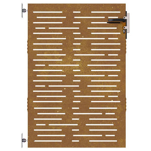 Cancello da Giardino 85x125 cm Acciaio Corten Design Quadrato 153246
