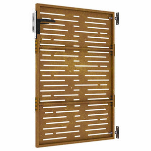 Cancello da giardino-Porta da giardino 85x125 cm Acciaio Corten Design Quadrato
