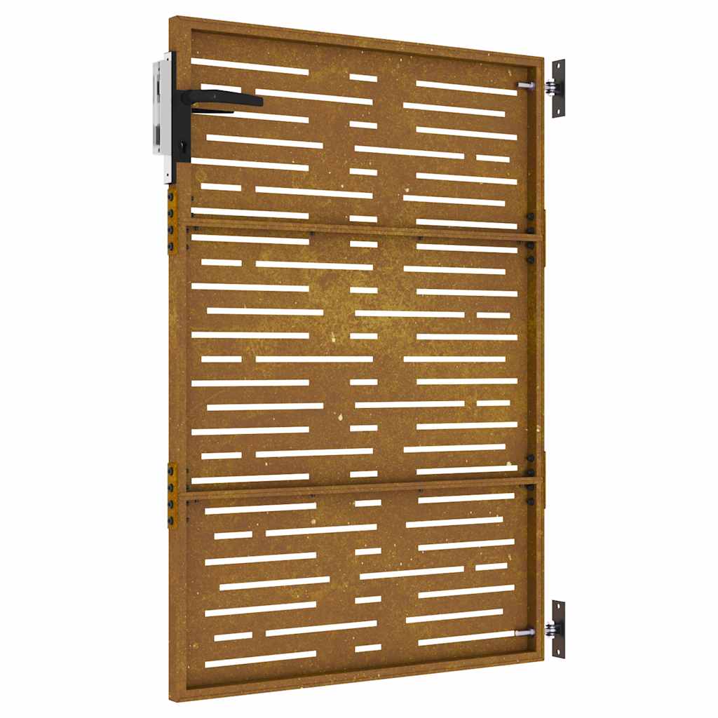 Cancello da Giardino 85x125 cm Acciaio Corten Design Quadrato 153246