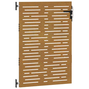 Cancello da Giardino 85x150 cm Acciaio Corten Design Quadrato 153247