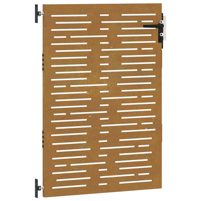 Cancello da Giardino 85x150 cm Acciaio Corten Design Quadrato 153247