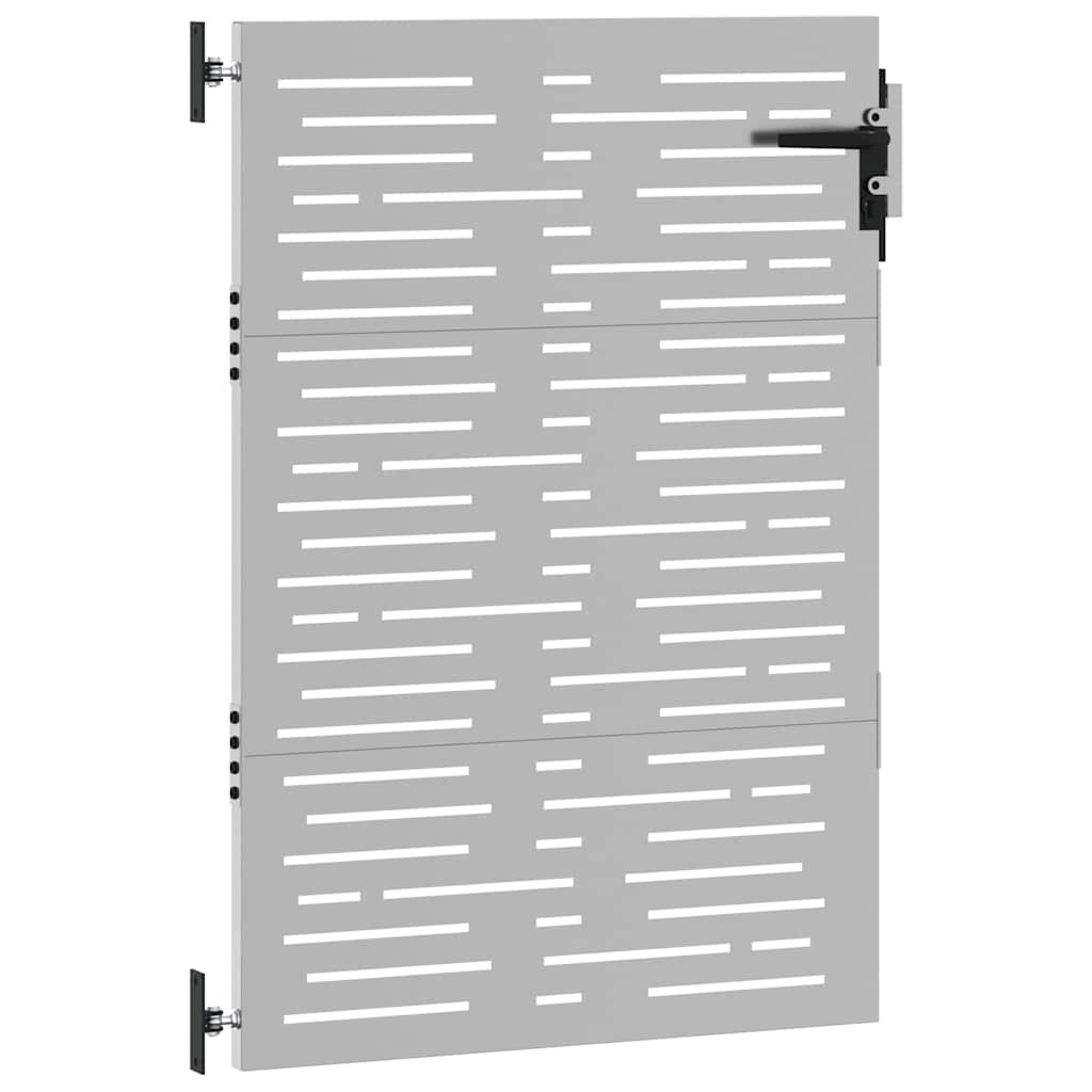 Cancello da Giardino 85x150 cm Acciaio Corten Design Quadrato 153247