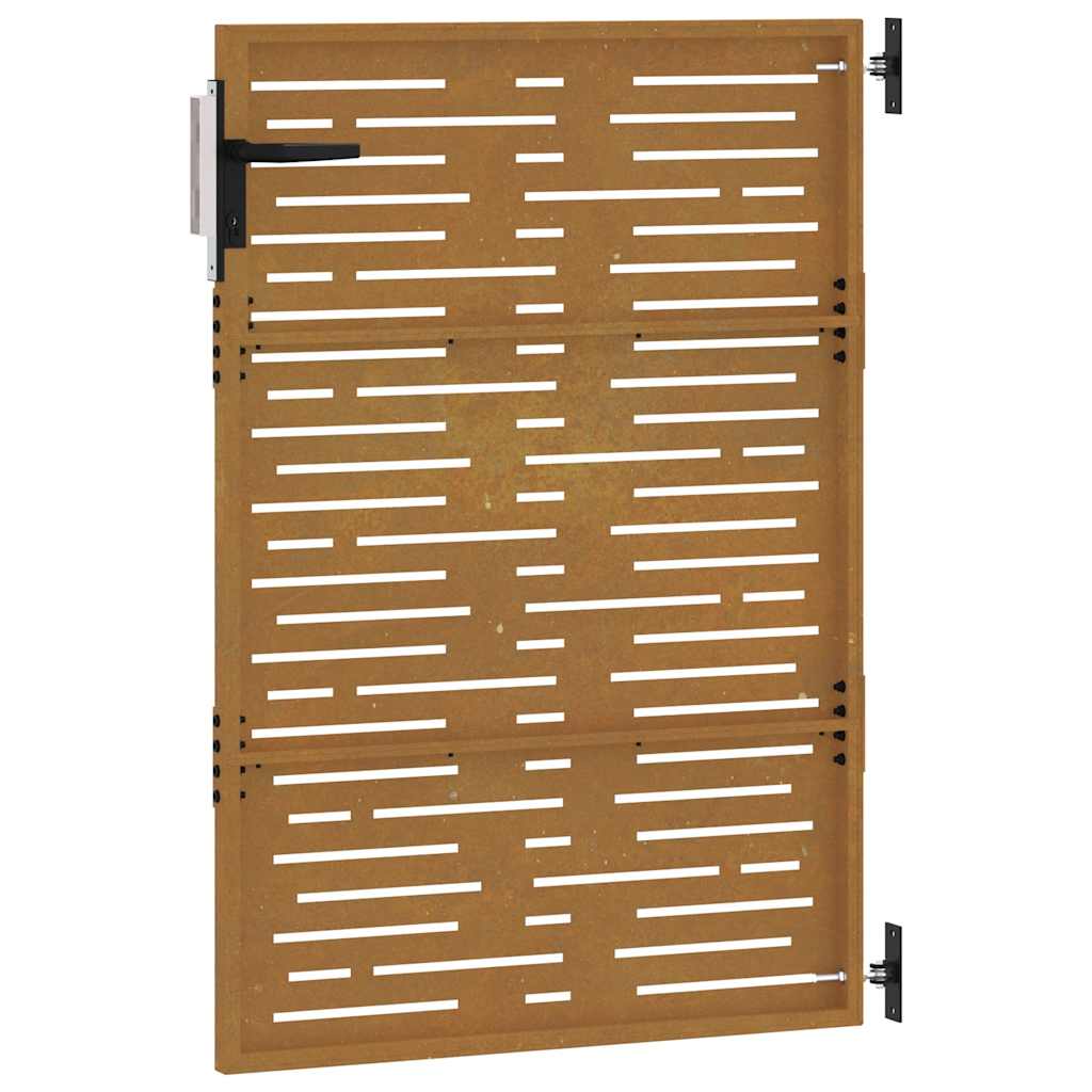 Cancello da Giardino 85x150 cm Acciaio Corten Design Quadrato 153247