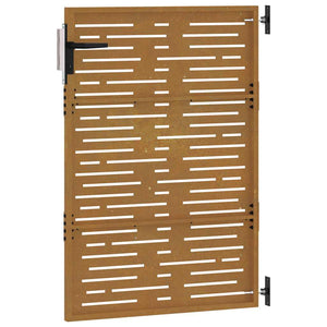 Cancello da Giardino 85x150 cm Acciaio Corten Design Quadrato 153247
