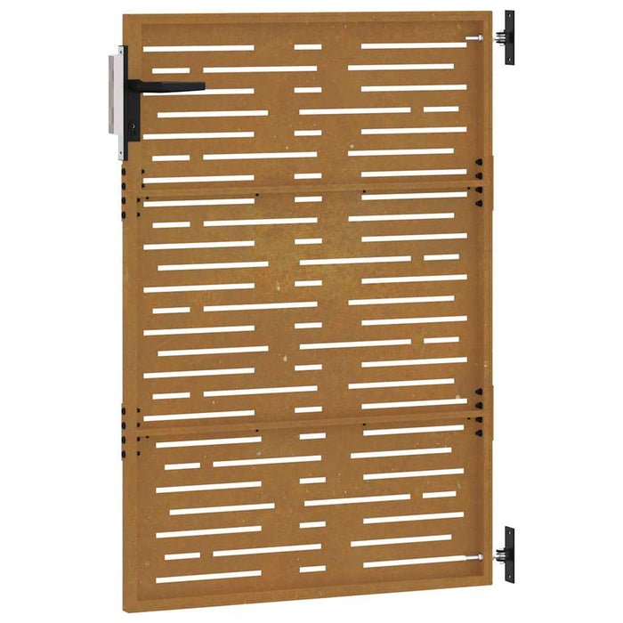 Cancello da Giardino 85x150 cm Acciaio Corten Design Quadrato 153247