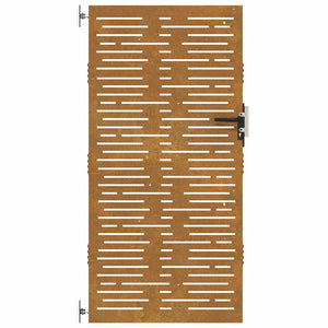 Cancello da Giardino 85x175 cm Acciaio Corten Design Quadrato 153248