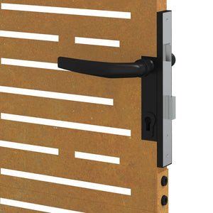 Cancello da Giardino 85x175 cm Acciaio Corten Design Quadrato 153248