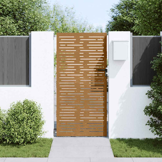 Cancello da Giardino 85x175 cm Acciaio Corten Design Quadratocod mxl 121362