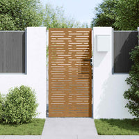 Cancello da Giardino 85x175 cm Acciaio Corten Design Quadrato 153248