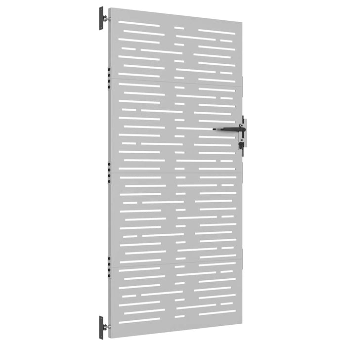 Cancello da Giardino 85x200 cm Acciaio Corten Design Quadrato 153249