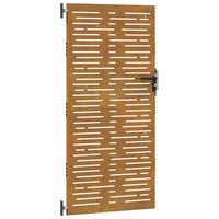 Cancello da Giardino 85x200 cm Acciaio Corten Design Quadrato 153249
