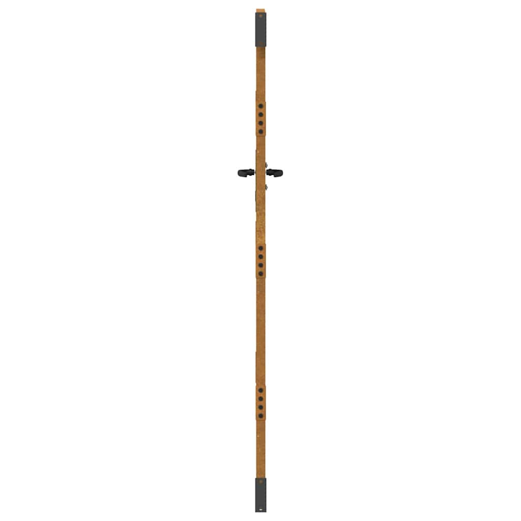 Cancello da Giardino 85x200 cm Acciaio Corten Design Quadrato 153249