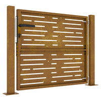 Cancello da Giardino 105x80m in Acciaio Corten Design Quadrato