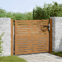 Cancello da Giardino 105x105 cm Acciaio Corten Design Quadrato 153251