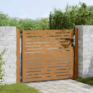 Cancello da Giardino 105x105 cm Acciaio Corten Design Quadrato 153251