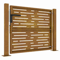 vidaXL Cancello da Giardino 105x105 cm Acciaio Corten Design Quadrato