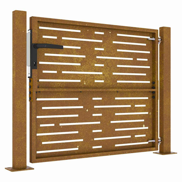 Cancello da Giardino 105x105 cm Acciaio Corten Design Quadrato 153251