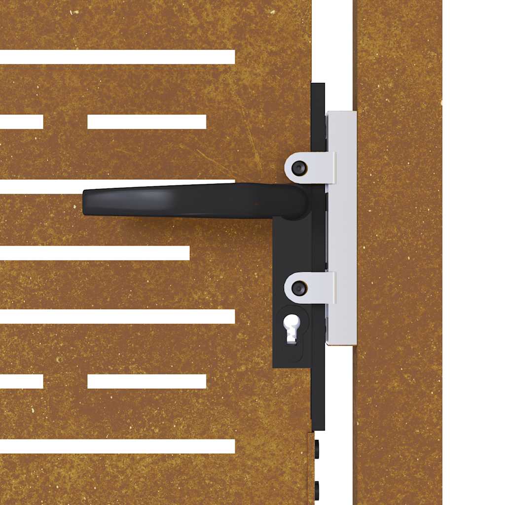 vidaXL Cancello da Giardino 105x105 cm Acciaio Corten Design Quadrato