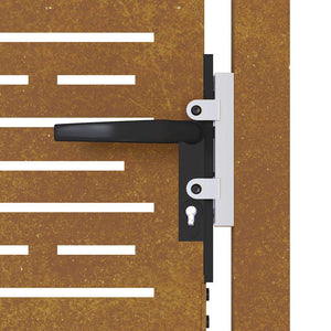 Cancello da Giardino 105x105 cm Acciaio Corten Design Quadrato 153251