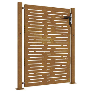 Cancello da Giardino 105x130 cm Acciaio Corten Design Quadratocod mxl 104030