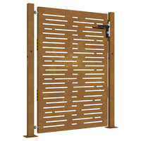 Cancello da Giardino 105x130 cm Acciaio Corten Design Quadrato 153252