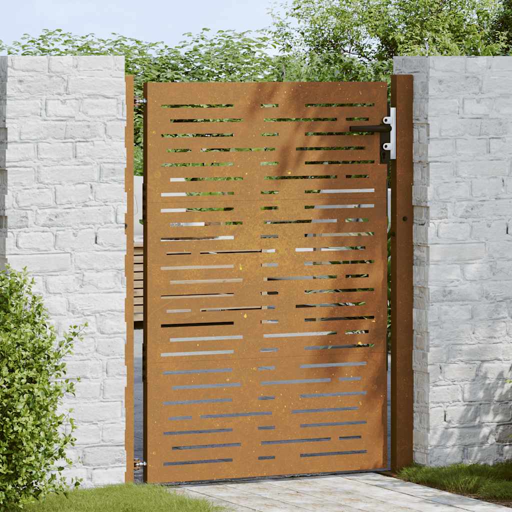 Cancello da Giardino 105x130 cm Acciaio Corten Design Quadratocod mxl 104030