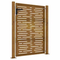 Cancello da Giardino 105x130 cm Acciaio Corten Design Quadrato 153252