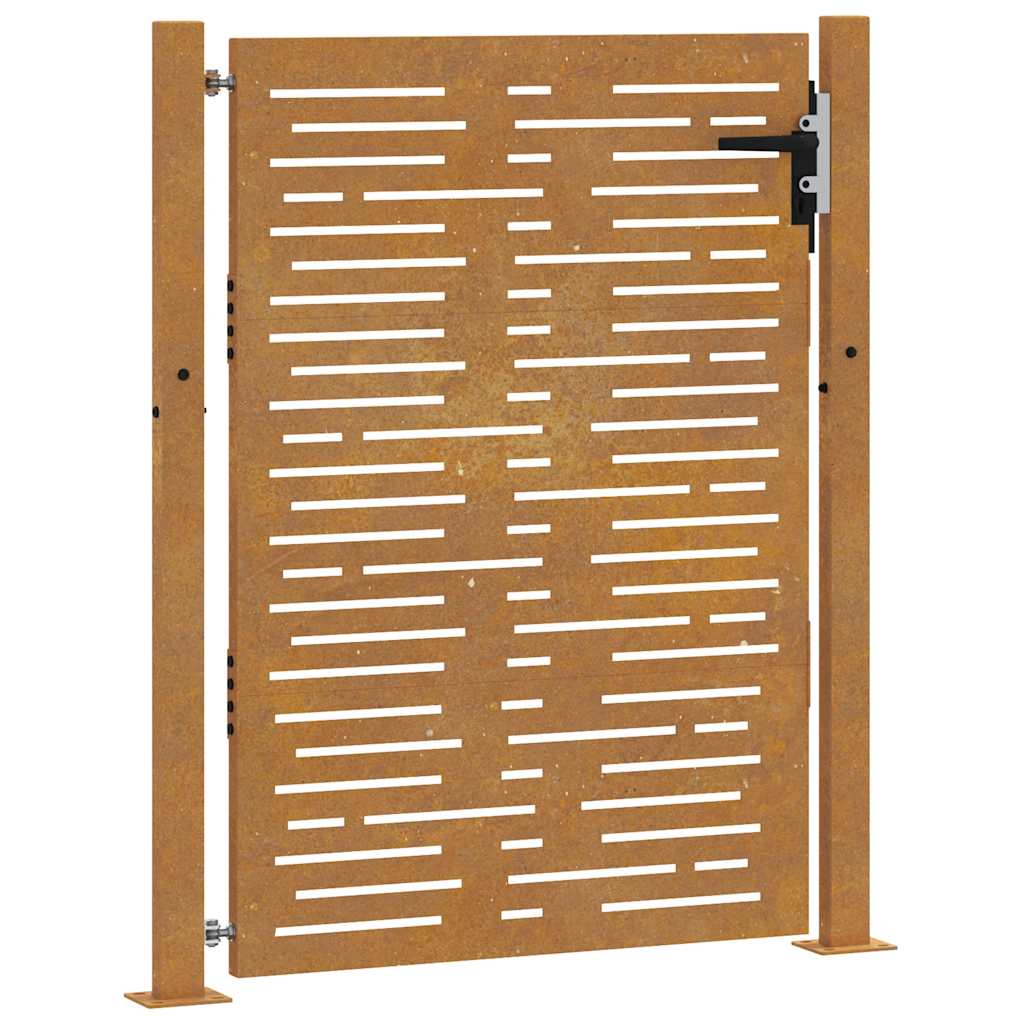Cancello da Giardino105x155 cm Acciaio Corten Design Quadrato 153253