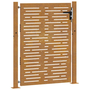 Cancello da Giardino105x155 cm Acciaio Corten Design Quadrato 153253