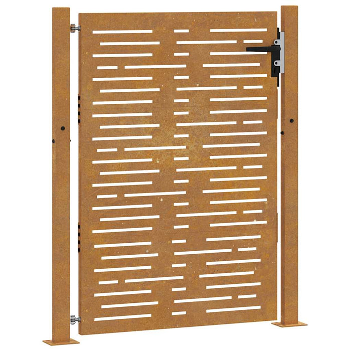Cancello da Giardino105x155 cm Acciaio Corten Design Quadrato 153253