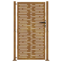 Cancello da Giardino 105x205 cm Acciaio Corten Design Quadrato 153255