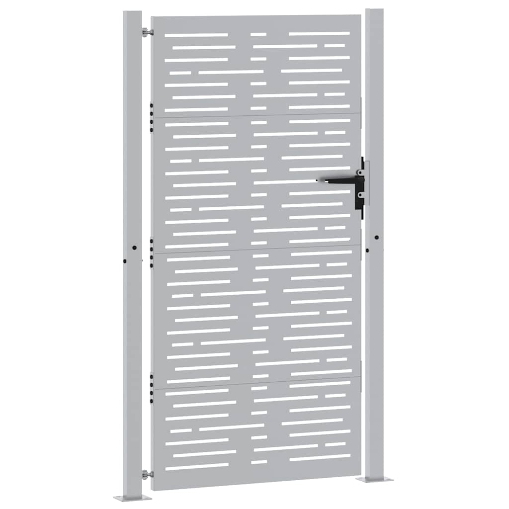 Cancello da Giardino 105x205 cm Acciaio Corten Design Quadrato 153255