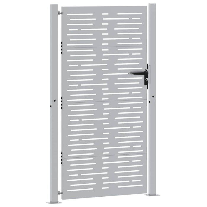 Cancello da Giardino 105x205 cm Acciaio Corten Design Quadrato 153255