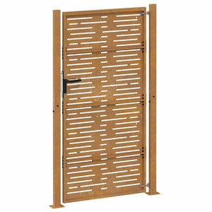 Cancello da Giardino 105x205 cm Acciaio Corten Design Quadrato 153255