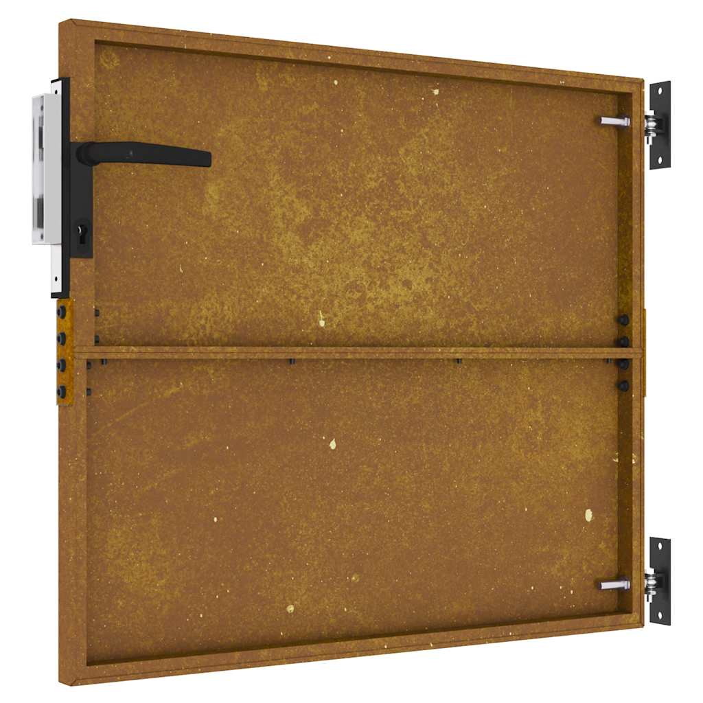 Cancello da Giardino 85x75 cm in Acciaio Corten 153256