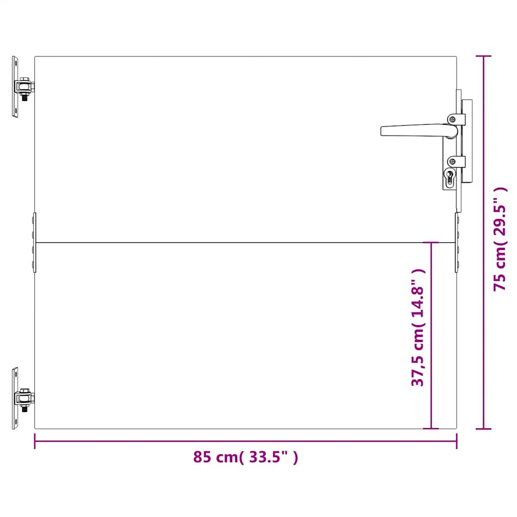 Cancello da Giardino 85x75 cm in Acciaio Corten 153256