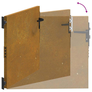 Cancello da Giardino 85x100 cm in Acciaio Corten 153257