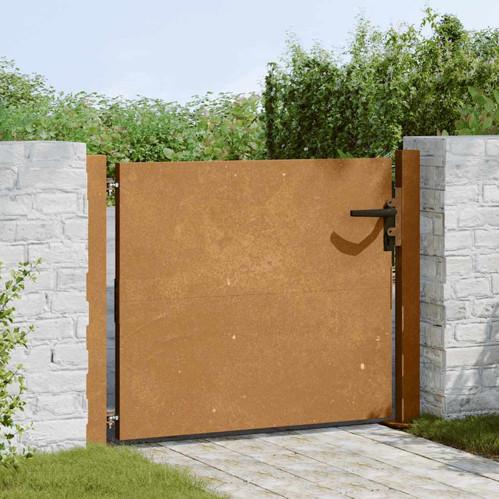 Cancello da giardino 100x75 cm in acciaio Corten 153262