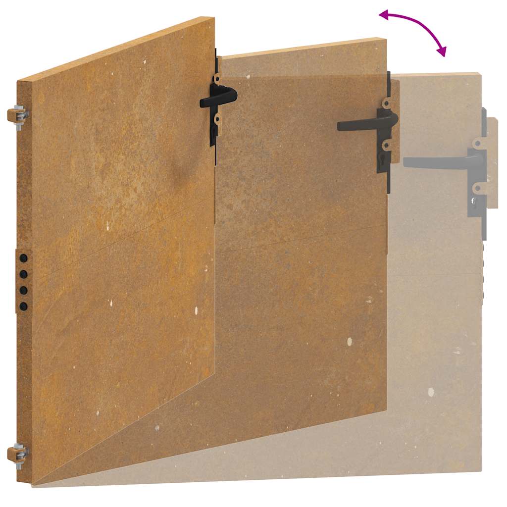 Cancello da giardino 100x75 cm in acciaio Corten 153262