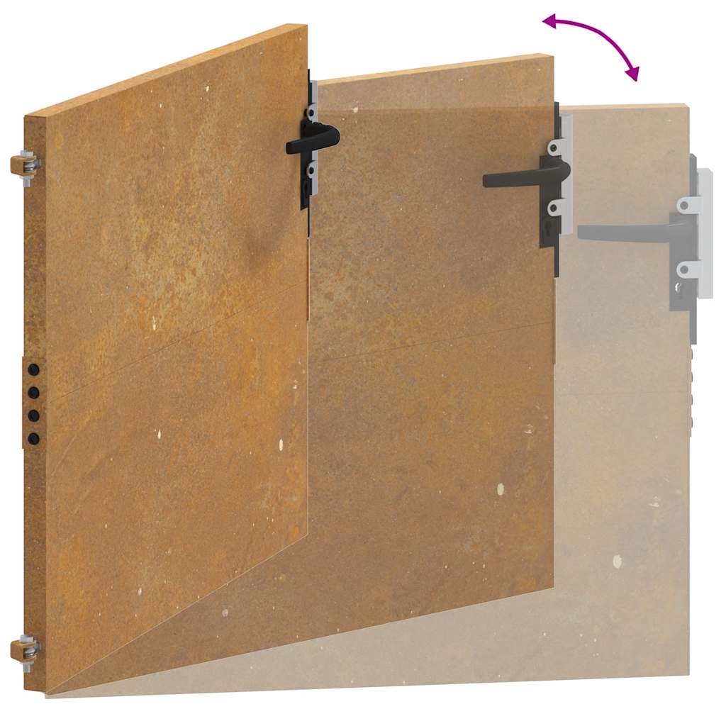 Cancello da Giardino 105x105 cm in Acciaio Corten 153263