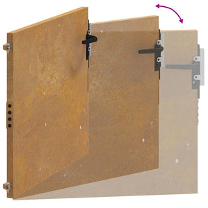 Cancello da Giardino 105x105 cm in Acciaio Corten 153263