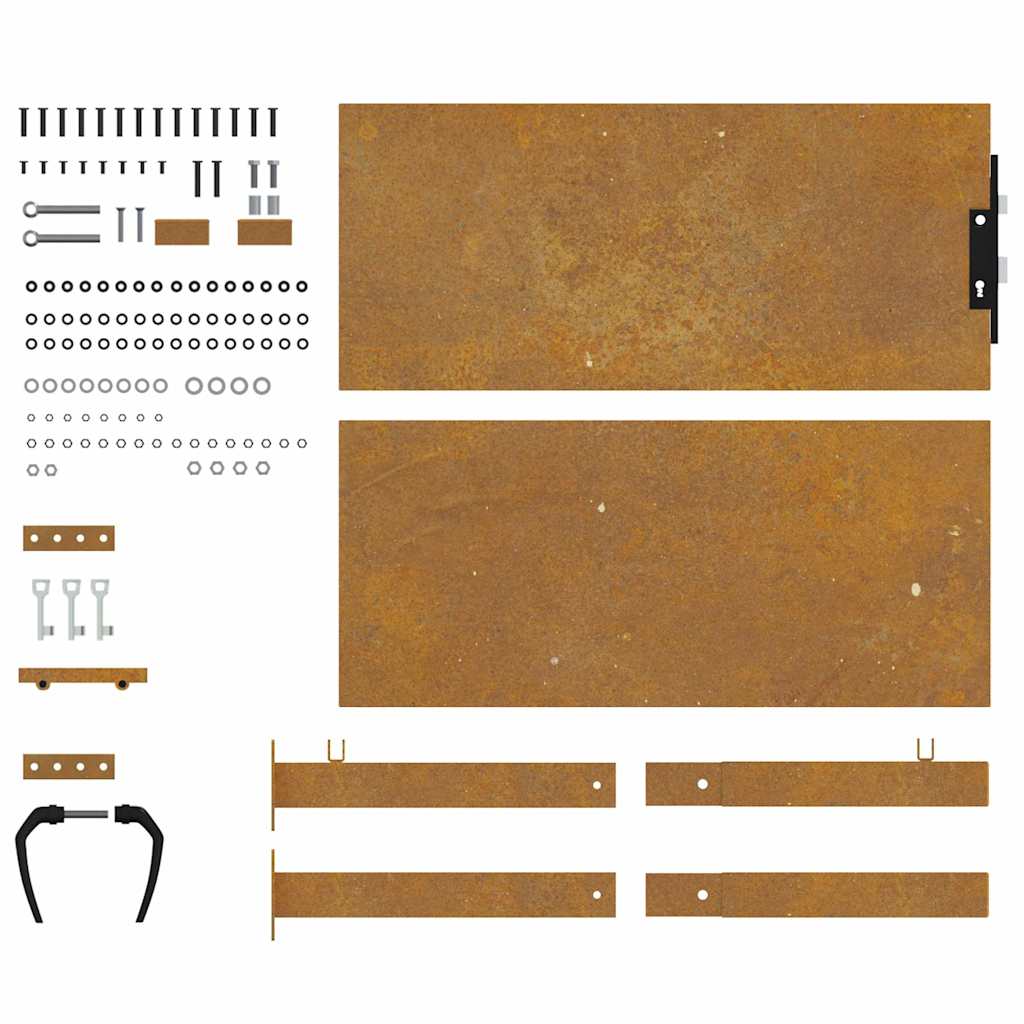 Cancello da giardino 100x100 cm in acciaio Corten 153263