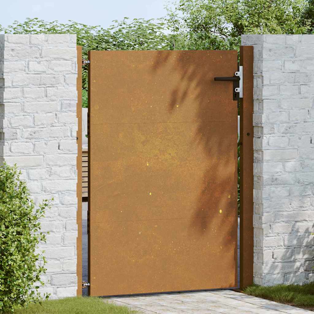 Cancello da Giardino 105x130 cm in Acciaio Corten 153264