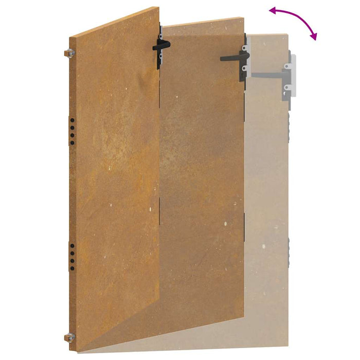 Cancello da Giardino 105x130 cm in Acciaio Corten 153264