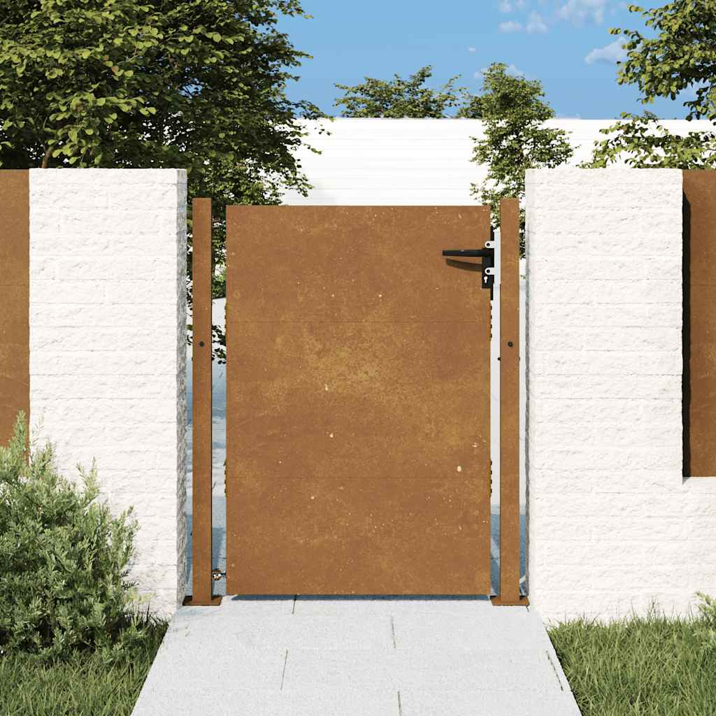 Cancello da Giardino 105x130 cm in Acciaio Corten 153264