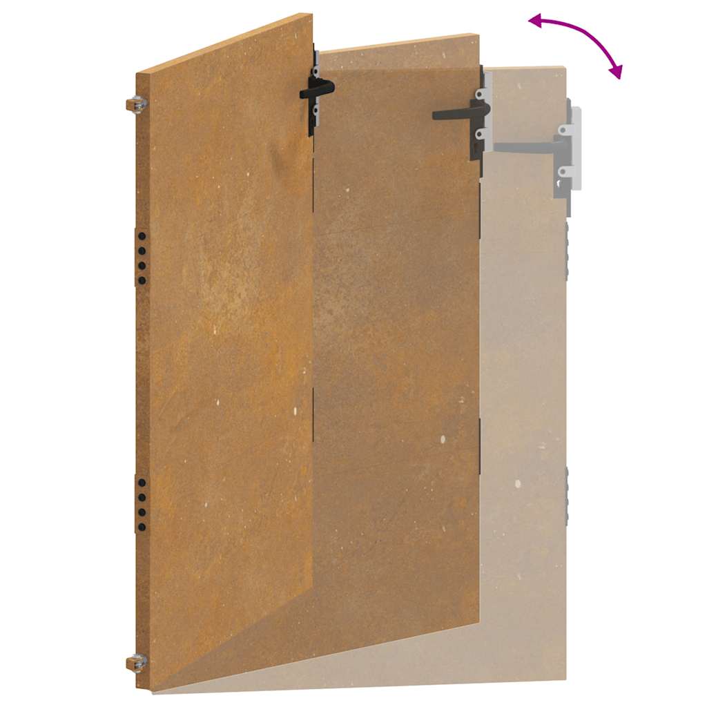 Cancello da Giardino 105x155 cm in Acciaio Corten 153265