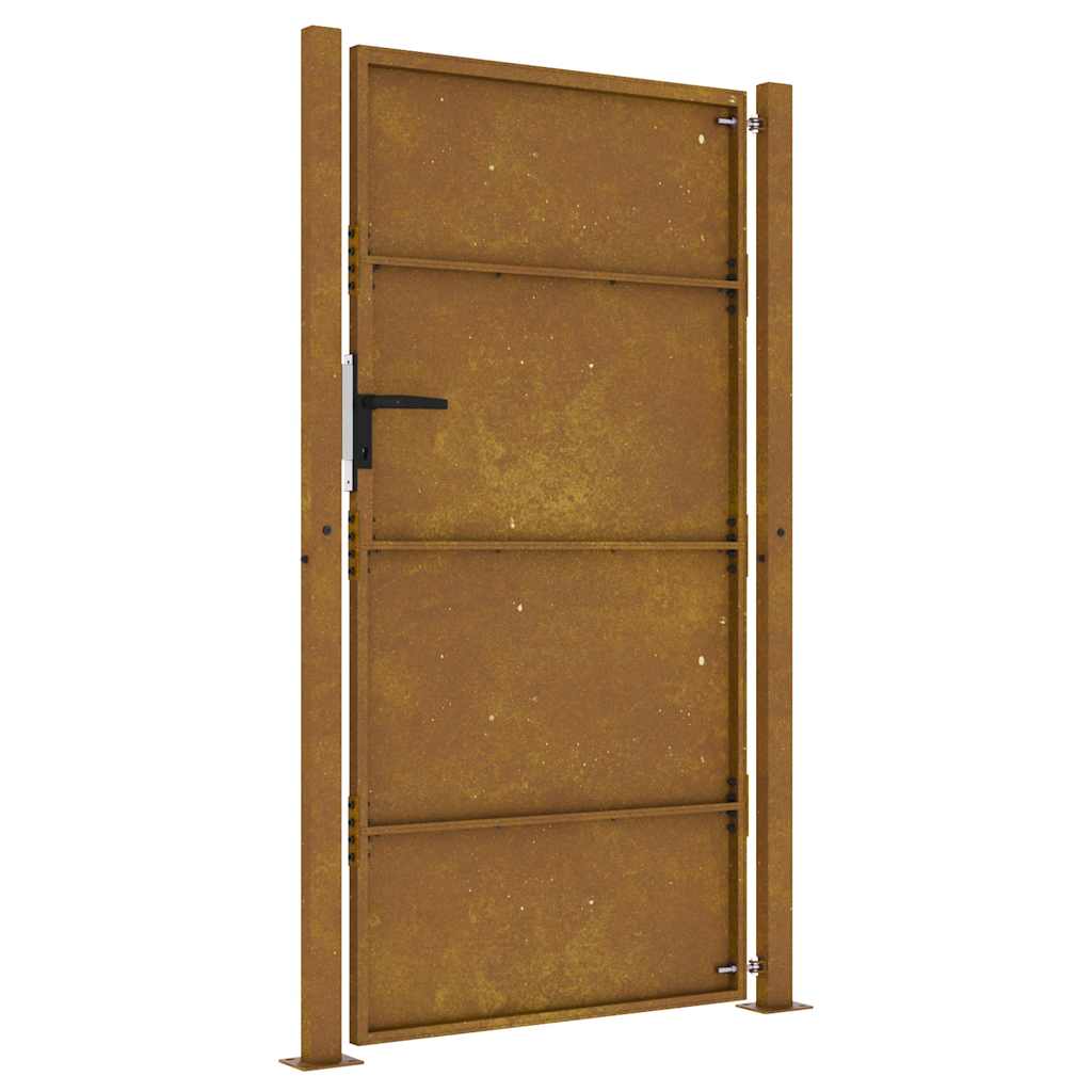 Cancello da Giardino 105x180 cm in Acciaio Corten 153266