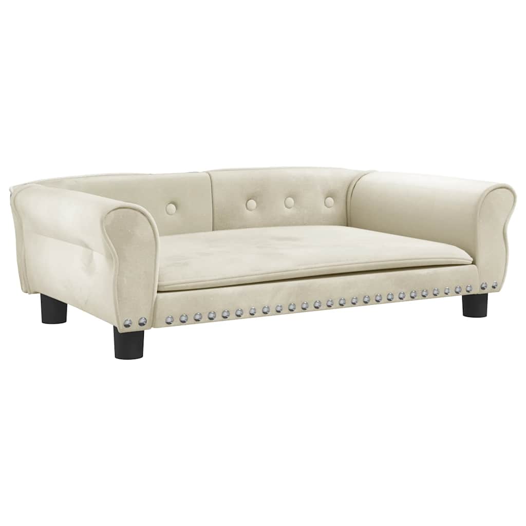 Cuccia per cani comodo divano 95 x 55 x 30 cm velluto crema 02_0043020