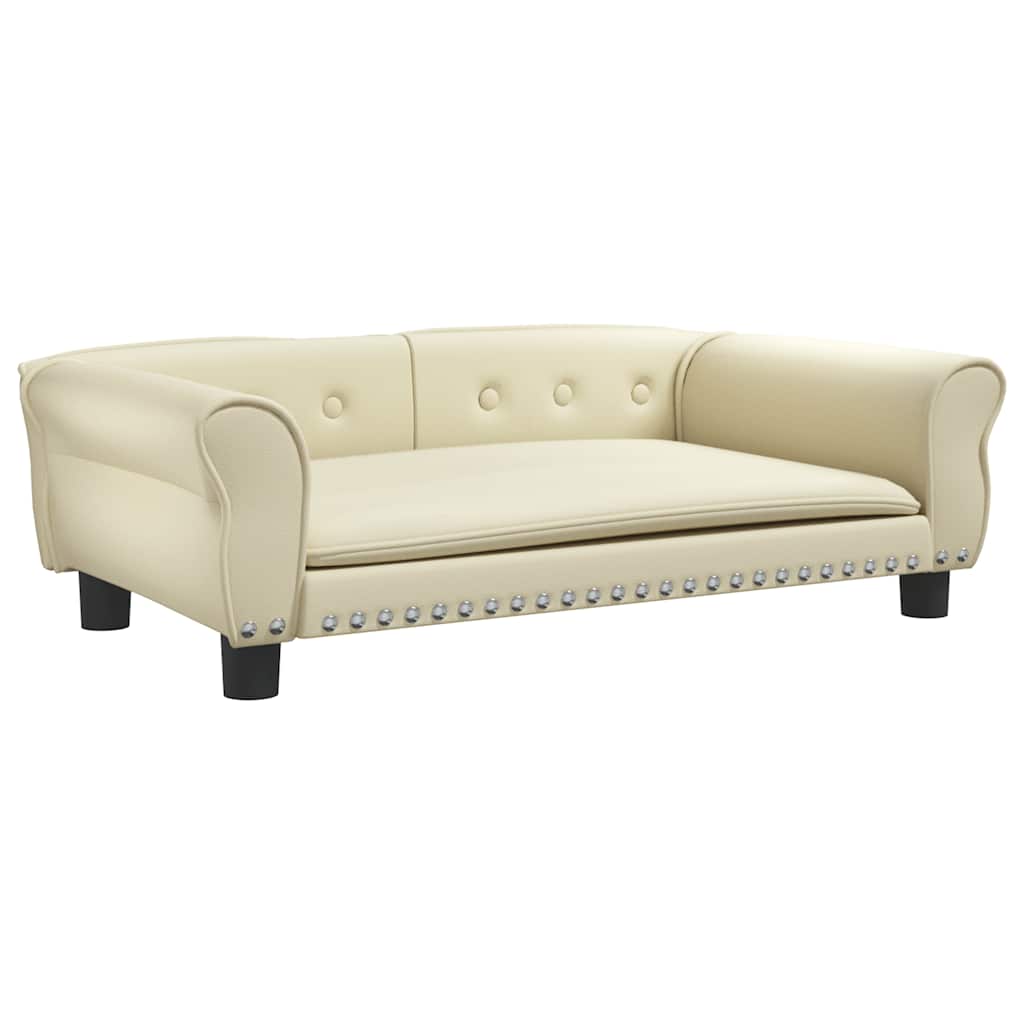 Cuccia per cani comodo divano 95 x 55 x 30 cm similpelle crema 02_0043011